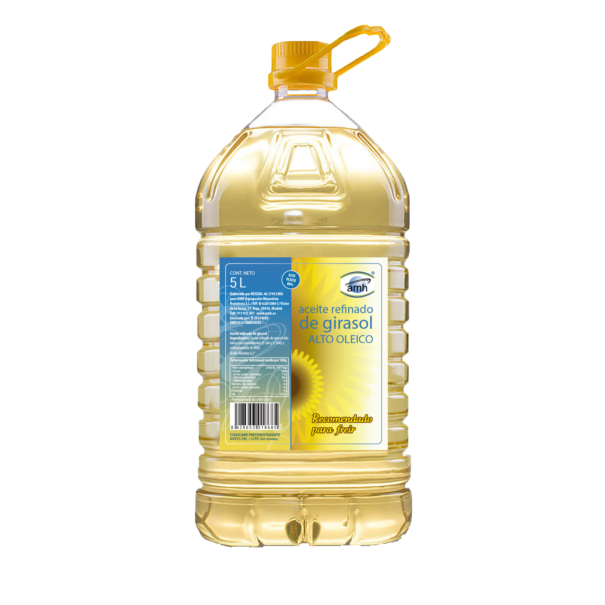 ACEITE DE GIRASOL ALTO OLÉICO 80% AMH 5 L