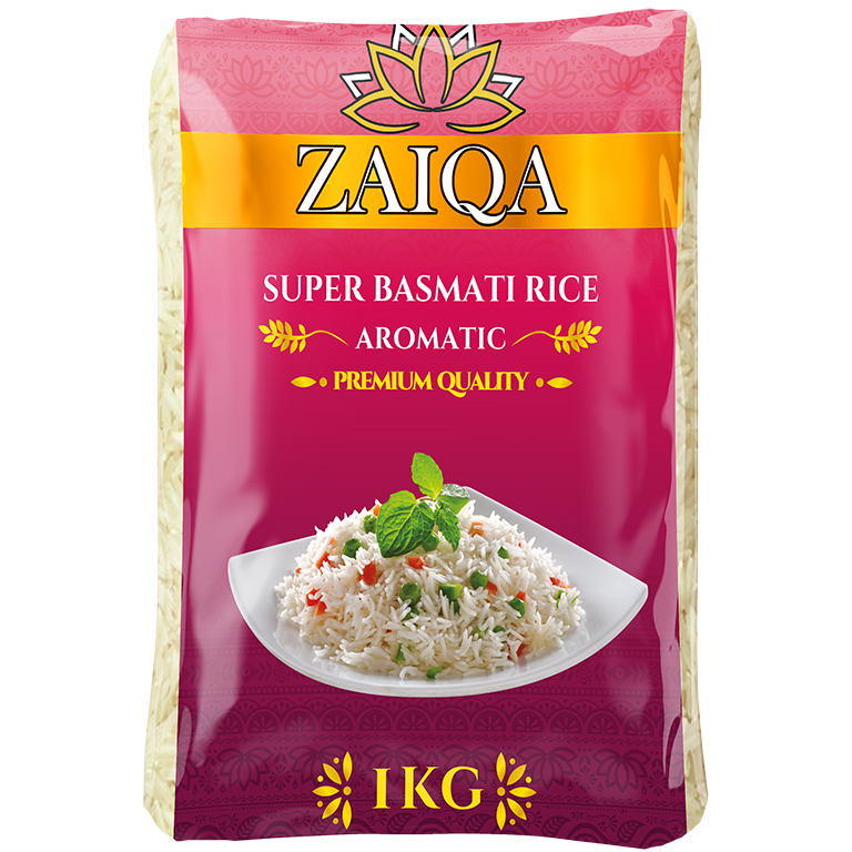 ARROZ BASMATI ZAIQA PREMIUM BOLSA 1 KG