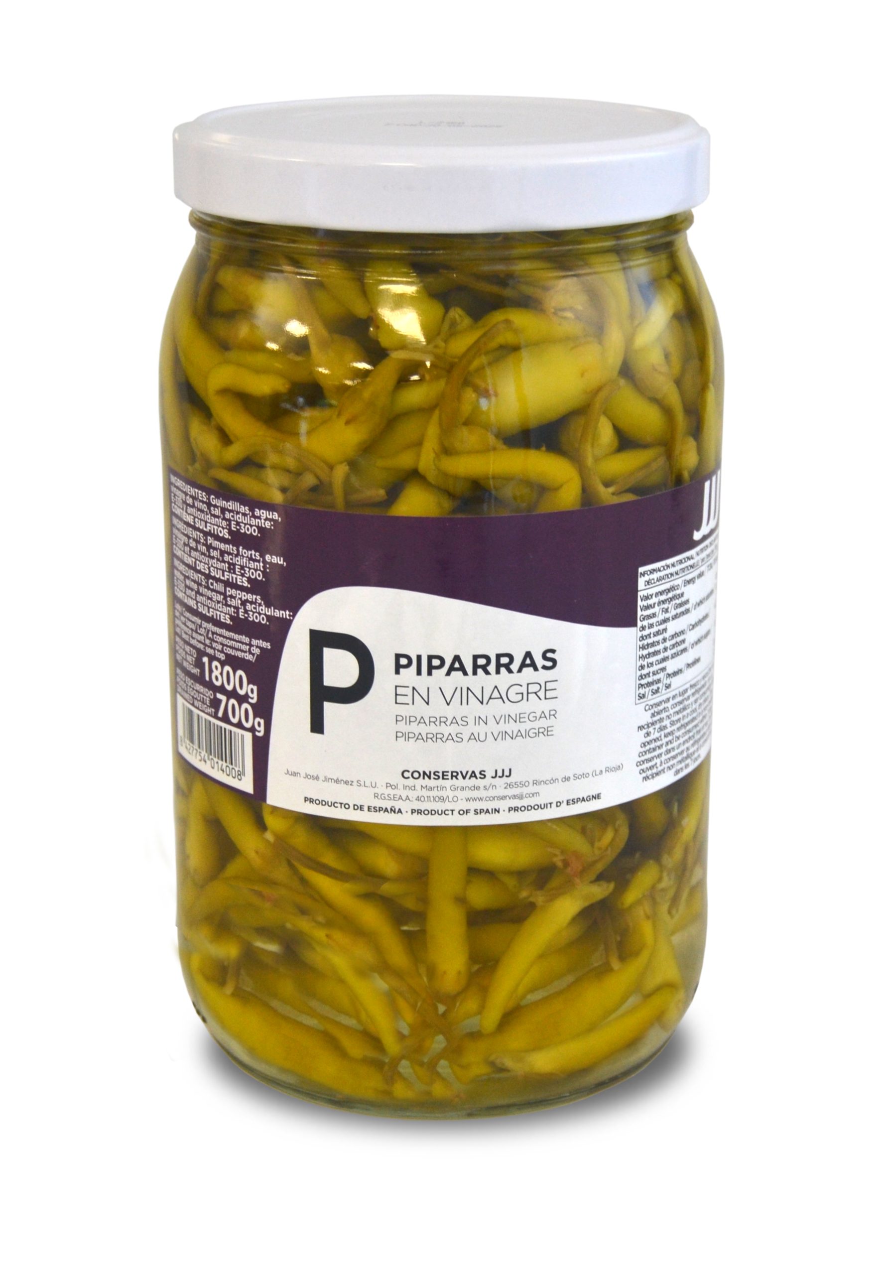 PIPARRAS EN VINAGRE 1,8 KG
